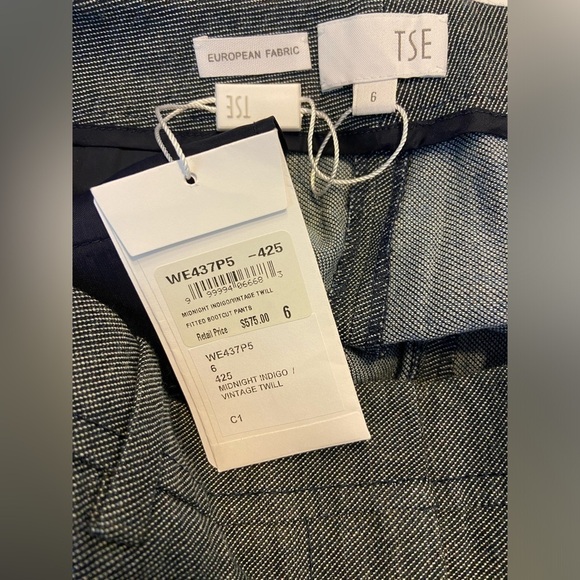 $575 NWT TSE Midnight Indigo Vintage Twill Fitted Bootcut Pants Size 6 - Picture 6 of 8
